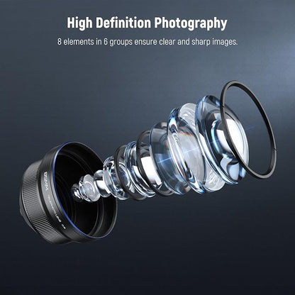 NEEWER Telephoto Lens HD 85mm Phone Only Back Plate 17mm, 2.5X Magnification Compatible with SmallRig NEEWER Cage for iPhone Samsung with 17mm Adapter & Lens Cap, LS-59