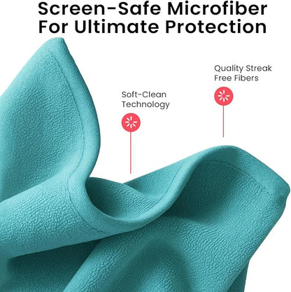 EVEO® Screen Cleaner Spray (Streak-Free) TV Screen Cleaner for Smart TV, LCD, LED, OLED | Computer Screen Cleaner Spray and Wipe Microfiber Cloth for TV, Monitor, Laptop, iPad, Tesla & More - 1 Pack