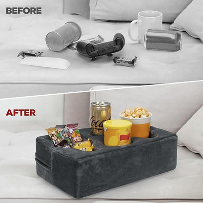 Couch Cup Holder Pillow,Couch Drink Holder,Octagon Couch Caddy for Coffee Cup,Phone,Remote,Couch Cup Holder Tray for Bed,Car,Sofa,Table