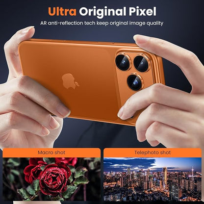 SAHARA - Ultra-Strong Camera Lens Protector for iPhone 17 Pro Max (2-Pack), Strong Titanium, HD Clear, Anti-Fingerprint, Easy Install, Cosmic Orange, (ZD00193)