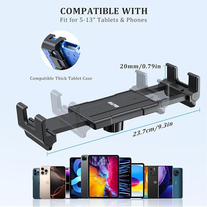 OHLPRO Tablet Holder for Car & Truck Dashboard Heavy Duty iPad Mount with Drill Base 360° Rotating Arm, Compatible with 5"-13" Tablets & Phones, Kindle, Ideal for Commercial Vehicles, Wall, Desk