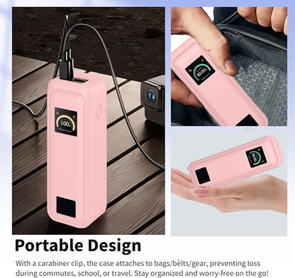 Case for Anker Prime Power Bank 20,100mAh 3-Port Portable Charger – Washable Protection Sleeve, Full Access to Charging Ports, Shockproof, Drop-Resistant, with Case-Friendly Charging[Pink]