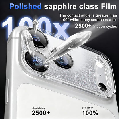 surundo for iPhone 17 Pro Max Camera Protector, Bling Glitter Camera Cover Design Flowing Liquid Quicksand, [Not Easy to Fall] [Strong Adsorption] 9H Tempered Glass Lens Cover Stylish Accessories