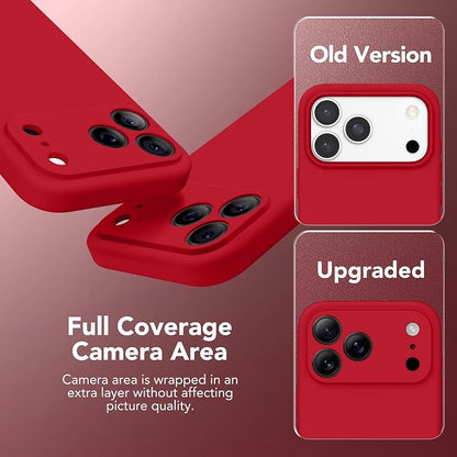 Magnetic for iPhone 17 Pro Case, Compatible with MagSafe, [Full Camera Protection][Screen Protector] Silicone Shockproof Protective Phone Case for iPhone 17 Pro 6.3", Deep Red