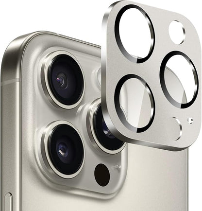 SAHARA Ultra-Strong Camera Lens Protector for iPhone 16 Pro / 16 Pro Max (2-Pack), Scratch-Resistant Tempered Glass, HD Clear, Anti-Fingerprint, Easy Install, Natural Titanium (ZD00163)