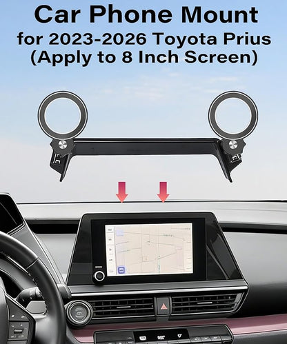 Car Phone Holder for Toyota Prius 2023 2024 2025 2026 Accessories Apply to 8 Inch Touch Screen Fixed Clip MagSafe Passenger Cell Phone Mount Handsfree 360° Rotation