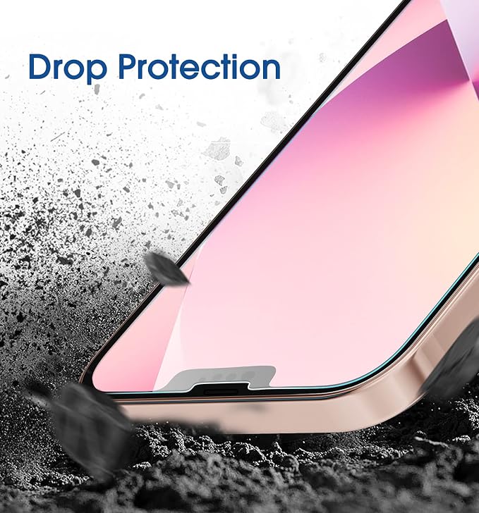amFilm OneTouch Glass Screen Protector Compatible with iPhone 13 Mini 5.4" 2021 with Easy Installation Kit, Full Coverage Case Friendly, Tempered Glass, 2 Pack