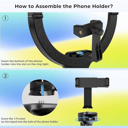Aureday 14'' Selfie Ring Light with 62'' Tripod Stand and Phone Holder, Dimmable LED Phone Ringlight for Makeup/Video Recording/Photography, Circle Lighting for All Cell Phones&Lightweight Cameras