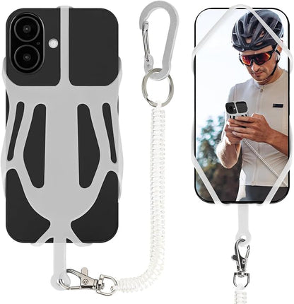 HOTEMIA Silicone Phone Lanyard Holder with Carabiner, Universal Phone Strap,Anti-Theft Phone Case with retractable tether