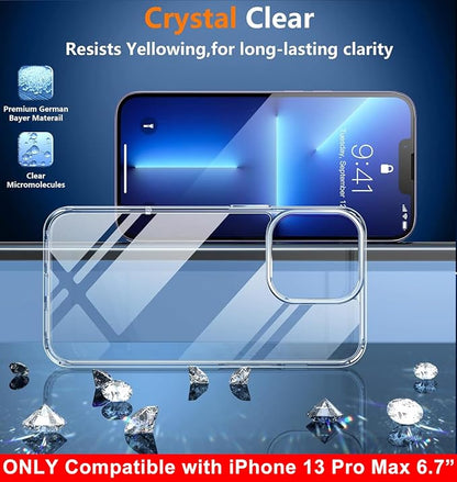 SPIDERCASE Only Designed for iPhone 13 Pro Max Case, Slim Thin Phone Case Only for iPhone 13 Pro Max 6.7", Clear
