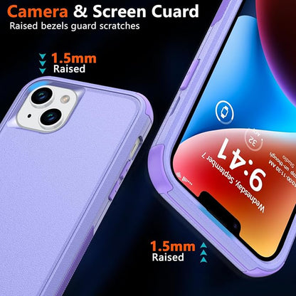 Diverbox Compatible with iPhone 14 Phone Case,for iPhone 14 Magnetic Case [with Screen Protector & Camera Lens Protector ] Heavy Duty Phone Case for iPhone 14 (Purple)