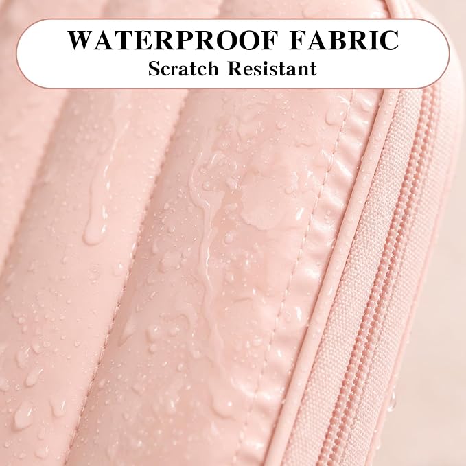 Cable Organizer Pouch, Splashproof Electronics Travel Organizer Multifunctional Portable Charger Case with Zipper (Pink)