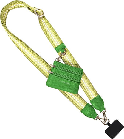 Save the Girls Original Clip and Go Phone Strap Pattern - Crossbody Phone Strap Chain with Zipper Wallet Pouch