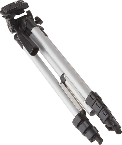 50 Inch Aluminum Camera Tripod with 3-Way Pan Head & Quick-Release Plate – Lightweight DSLR & Mirrorless Tripod with Bubble Level for Photography & Video