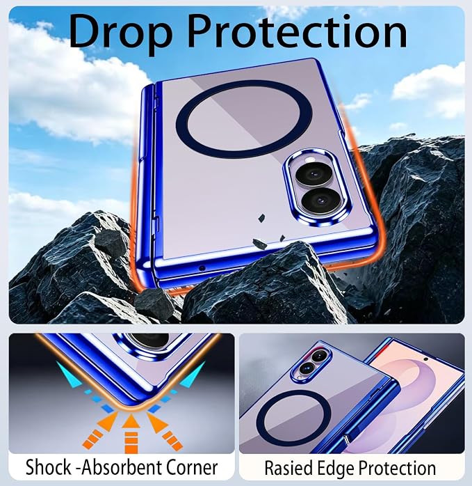 for Samsung Galaxy Z Fold 8 Magnetic Case with Privacy Screen Protector＆Hinge Protection＆Kickstands,Full-Body Shockproof Protective Phone Case for Galaxy Z Fold 8 2026,Blue