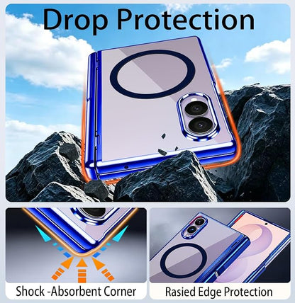 for Samsung Galaxy Z Fold 8 Magnetic Case with Privacy Screen Protector＆Hinge Protection＆Kickstands,Full-Body Shockproof Protective Phone Case for Galaxy Z Fold 8 2026,Blue