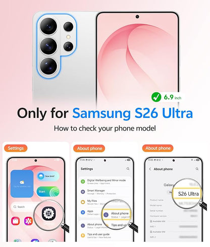 FNTCASE for Samsung Galaxy S26-Ultra Case: [Fit for Magsafe] [Full Camera Protection] Translucent Matte Cases with [Screen Protector] Military Grade Shockproof Protective Phone Cover - Light Pink