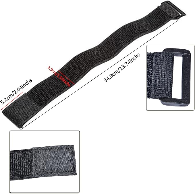 HYS Adjustable Elastic Armband Strap Bundle for Universal Silicone, Leather, Nylon Holster Case with Armband Slots (Black, 1)