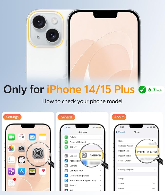 FNTCASE for iPhone 15 Plus Case: for iPhone 14 Plus Case [Compatible with Magsafe] Translucent Matte Cases with [Screen Protector] Military Grade Shockproof Protective Phone Cover - Desert Gold