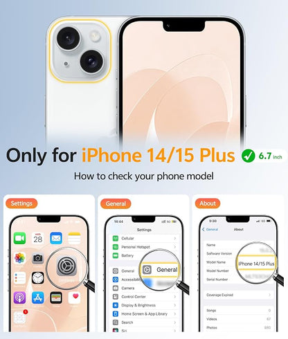 FNTCASE for iPhone 15 Plus Case: for iPhone 14 Plus Case [Compatible with Magsafe] Translucent Matte Cases with [Screen Protector] Military Grade Shockproof Protective Phone Cover - Desert Gold