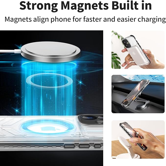for iPhone 16 Waterproof Case, Compatible with MagSafe, IP68 Built-in Camera Control, Military Shockproof & Screen Protector for Water Sports, 6.1 Inch Frosted Black