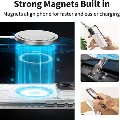 for iPhone 16 Waterproof Case, Compatible with MagSafe, IP68 Built-in Camera Control, Military Shockproof & Screen Protector for Water Sports, 6.1 Inch Frosted Black
