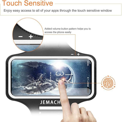 JEMACHE Armband for Samsung Galaxy S25 S24 S23 S22 S21, Gym Workouts Running Phone Arm Band Fits Otterbox Defender Case