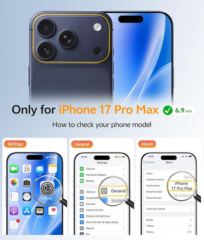 FNTCASE for iPhone 17 Pro Max Case: [Compatible with Magsafe] Translucent Matte Cases with [Full Camera Protection] [Screen Protector] Military Grade Shockproof Protective Phone Cover - Blue