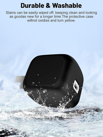 Silicone Protective Case for Belkin 45W USB C Charger Block, Full-Body Protective Cover with Precise Cutouts, Shockproof Dustproof Charging Protector Sleeve & Scratch-Resistant Sleeve (Black)