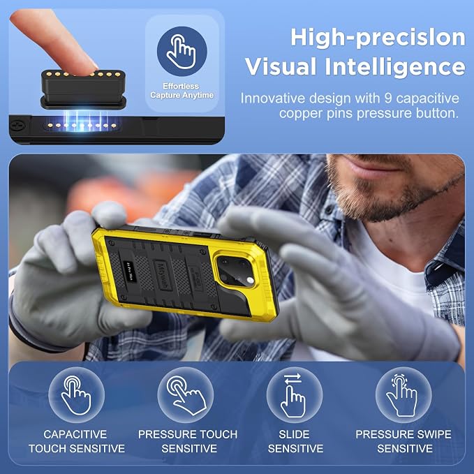 Mitywah Waterproof Case for iPhone 16 Pro Max, Heavy Duty Metal Cover with Built-in Screen Protector, Military Grade Full Body Shockproof Rugged Protective Phone Case 6.9 inch, Yellow