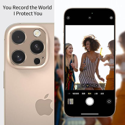 Camera Lens Protector Bumper for iPhone 16 Pro Max/iPhone 16 Pro,No Glass Flat Design, Rose gold
