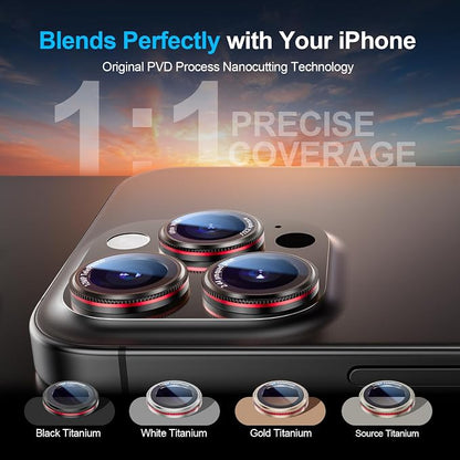X-it 2-Pack Camera Lens Protector for iPhone 17/16/15/14 Pro Max&17/16/15/14 Pro, [Shatterproof & Impact Resistant] 9H High-Alumina Tempered Glass, Anti-Scratch, Dustproof, Strong Adsorption, Case Friendly, Ultra HD Clear