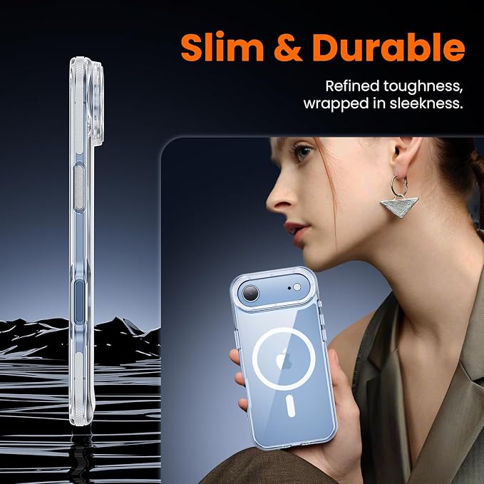 3 in 1 for iPhone Air Case Clear Bumper,Fits MagSafe, Yellowing-Resistant Acrylic Back, Shockproof Guard Corners, Military-Grade Protection for Phone Cover 6.5 inch