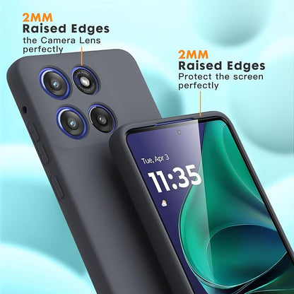 Case for Motorola Moto G Stylus 5G 2025, 2 Pack Tempered Glass Screen Protectors, Soft TPU Liquid Silicone Shockproof Gel Case-Deep Lavender