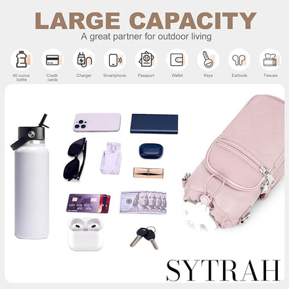 SYTRAH Water Bottle Carrier Bag with Strap, Water Bottle Purse with Phone Pocket 40oz for Walking Hiking