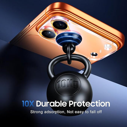 UniqueMe 3 Pack Compatible for iPhone 17 Pro Max Camera Lens Protector - [Drop Protection] [Case Friendly] 9H Tempered Glass Camera Cover Screen [Update New Version] - Orange