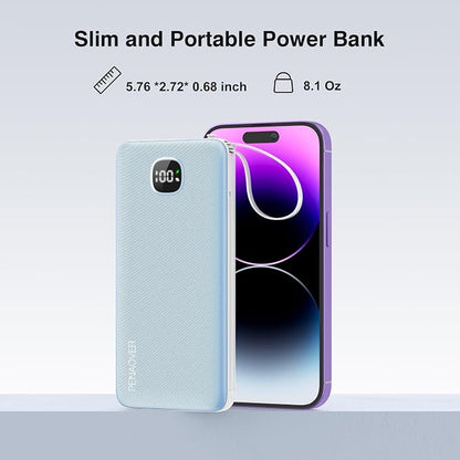 penaover Portable Charger with Built-in Cables&AC Wall Plug,Slim 10000mAh 22.5W Fast Charging Power Bank,5 Output 2 Input USB-C External Battery Pack Compatible with iPhones,Samsung,Android, etc