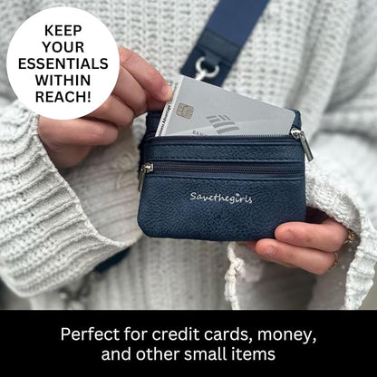 Save the Girls Original Clip and Go Phone Strap Pattern - Crossbody Phone Strap Chain with Zipper Wallet Pouch