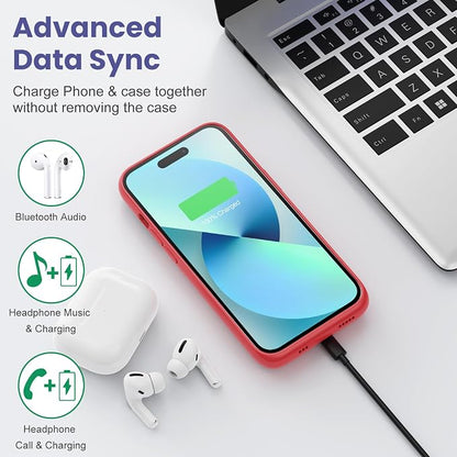 Feob Battery Charging Case for iPhone 12Pro Max/13Pro Max/14Pro Max/14 Plus (6.7 Inch), Powerful 8600mAh Portable Rechargeable Charger for iPhone 14ProMax/14Plus/13Promax/12Promax Battery Case-Red