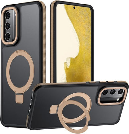 for Samsung Galaxy S22 Plus Case, Magnetic Adjustable Ring Stand [Fit for Magsafe], [Military-Grade Shockproof Protection] Phone Case with Kickstand&Ring Holder (Desert Gold)
