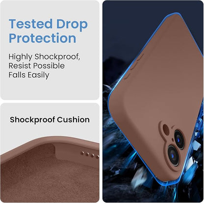 FireNova Designed for iPhone 16 Plus Case, Silicone Upgraded [Camera Protection] Case, Soft Anti-Scratch Microfiber Lining Inside, 6.7 inch, Light Brown