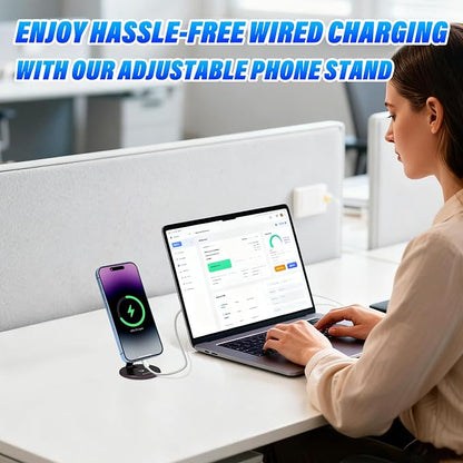 Phone Stand for Magsafe with Mirror [2-sided 4200gf Strongest Magnetic] 300° Folding Portable Phone Ring Holder Grip for Desk, Phone Holders for Your Car Accessories for iphone/Android/Tablets