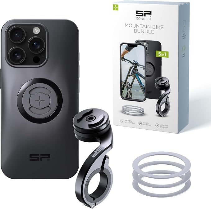 SP CONNECT Mountain Bike Bundle | SPC+ | Compatible with iPhone 16 Pro | Mountain Bike Phone Holder | Bike Phone Mount | Bicycle Accessories and Bike Phone Holder | Cell Phone Holder