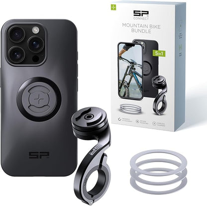 SP CONNECT Mountain Bike Bundle | SPC+ | Compatible with iPhone 16 Pro | Mountain Bike Phone Holder | Bike Phone Mount | Bicycle Accessories and Bike Phone Holder | Cell Phone Holder