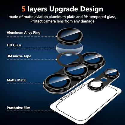for Samsung Galaxy S26 Ultra Camera Lens Protector, Electroplated Matte Back with 9H Tempered Glass Lens Protector, [Strong Adsorption] [Case-Friendly] Metal Ring HD Clear Lens Cover, Black