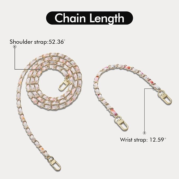 ZVE for iPhone 17 Pro Wallet Case Crossbody, Zipper Phone Cover with Chain Wrist Strap RFID Blocking for 6.3" Flower