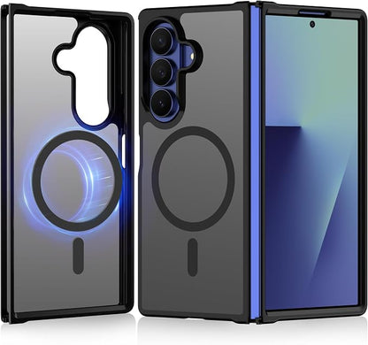Pilaru for Samsung Galaxy Z Fold 7 case [Compatible with Magsafe] Translucent Matte Magnetic Phone Case,Slim Thin Duty Shockproof Protection Z Fold 7 Cover-Black