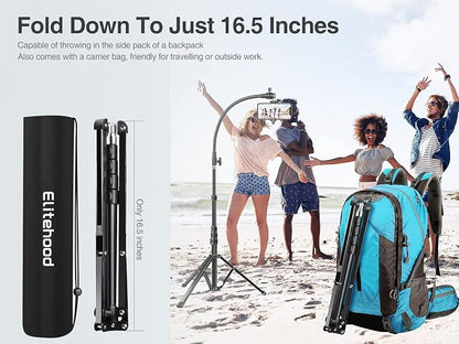 Elitehood 81" Tall Flexible Tripod Stand for iPhone with 17in Adjustable Gooseneck with Remote Compatible with iPhone 13 Pro Max / 13 Pro / 12 Pro Max, Android Phone
