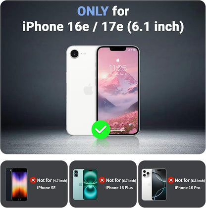 jaroco Magnetic for iPhone 17e Case& iPhone 16e Case, [Compatible with MagSafe][Military Grade Drop Protection][Heavy Duty Protection][Non-Slip][Shockproof] 2-Layer Bumper Phone Case 6.1''-Rose