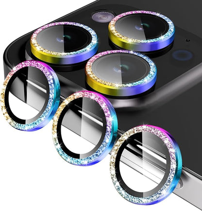 Jeluse Camera Lens Protector for iPhone 17 Pro Max/17 Pro/16 Pro Max/16 Pro/15 Pro Max/15 Pro/14 Pro Max/14 Pro, 9H Tempered Glass Screen Protector Cover Alignment Kit Metal Individual Ring